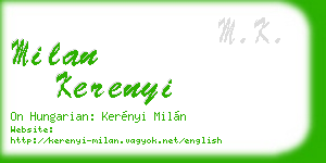 milan kerenyi business card